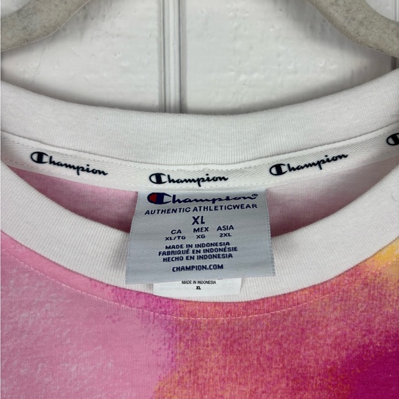 Champion Women's XL Colorful Tie-Dye Front Bow Tie Short Sleeve - Picture 6 of 12